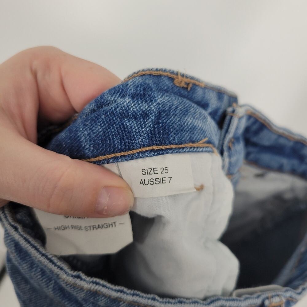 Rolla's Brad Worn Distressed Original Straight Leg Jeans 25 - Picture 8 of 10